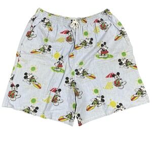 Vintage Mickey & Co Shorts Mens XL Blue Disney Surf Beach Summer JG Hook 90s